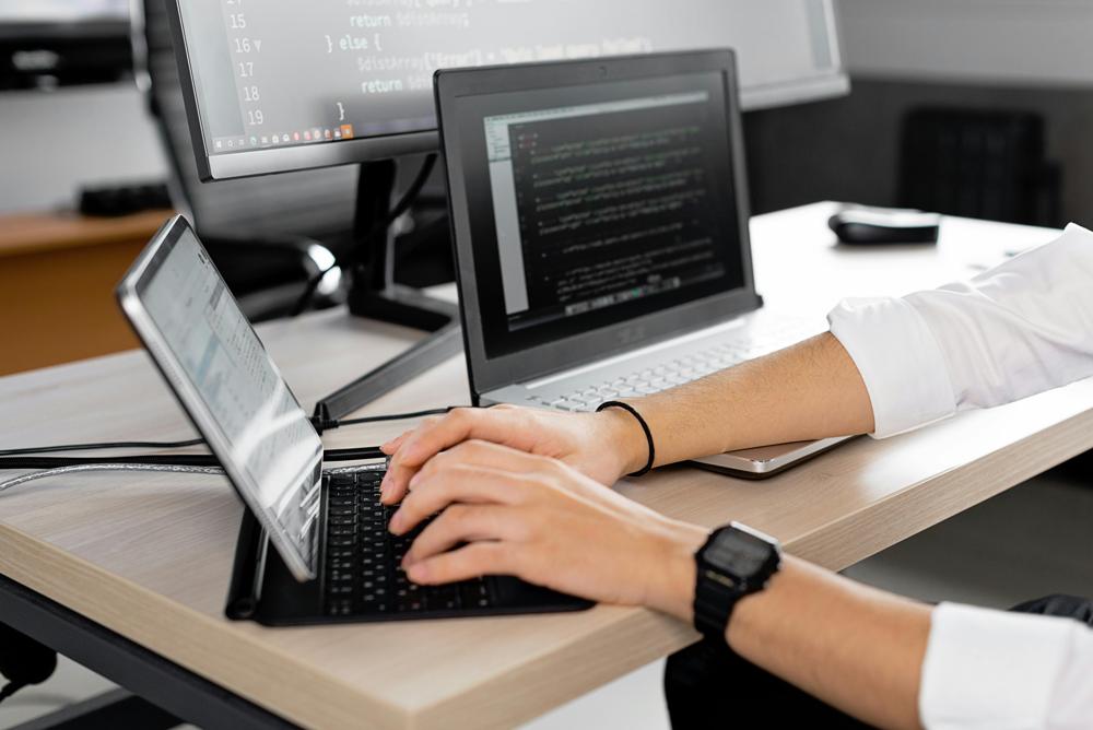 typing code